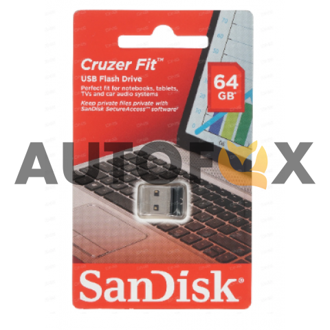 USB флэш-диск 64GB  SanDisk  Cruzer Fit  чёрный