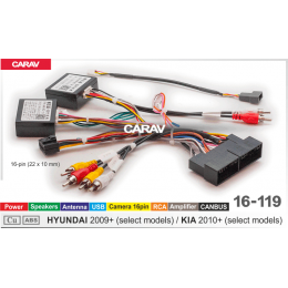 Carav 16-119 CAN-Raise HYUNDAI 09+/KIA 10+ (Питание\Динамики\Камера 16pin\USB\RCA+Усилитель)