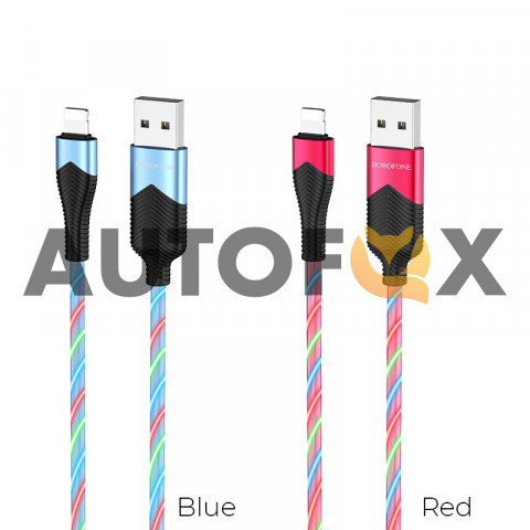 Кабель Borofone BU19 Streamer charging data cable lightning синий